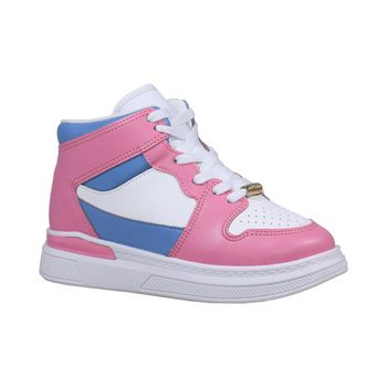 Tenis-Casual-Branco-Azul-e-Rosa-Kids-Flatform-Cano-Alto-|-Molekinha-Tamanho--30---Cor--BRANCO-0